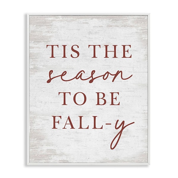 Stupell Industries Rustic Seasonal Fall by Lettered and Lined 1 Piece Framed Graphic Print Typography Poster Art Print 20 in. x 16 in.