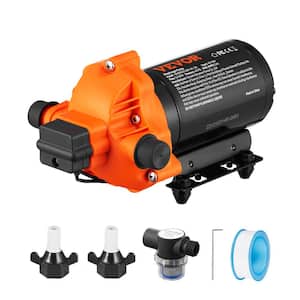 Diaphragm Pump 3.3 GPM 110V 6 ft. Height Water Submersible Pump 45 PSI 0.24 HP 1/2 in. MNPT Inlet/Outlet for Boat RV