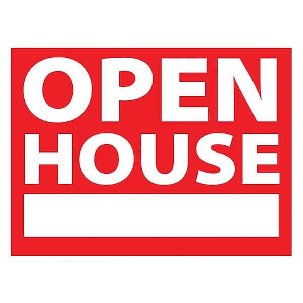 Everbilt 10 in. x 14 in. Vinyl Open House Sign