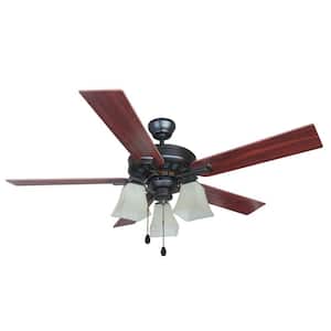 Torino 52 in. Indoor Brushed Bronze Ceiling Fan with Light Kit Included