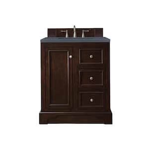 De Soto 31.3 in. W x 23.5 in.D x 36.3 in. H Single Vanity in Burnished Mahogany with Quartz Top in Charcoal Soapstone