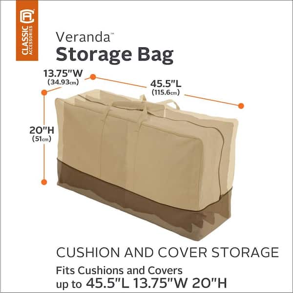 X Large Veranda Patio Cushion & Cover Storage Bag in Pebble 