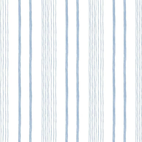 Hand Drawn Stripe Blue Wallpaper Sample