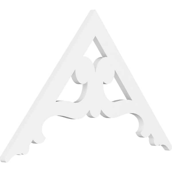 Ekena Millwork 1 in. x 36 in. x 21 in. (14/12) Pitch Brontes Gable Pediment Architectural Grade PVC Moulding