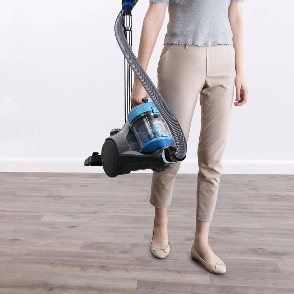 Blue Lightweight Bagless Canister Vacuum Cleaner with Powerful Suction