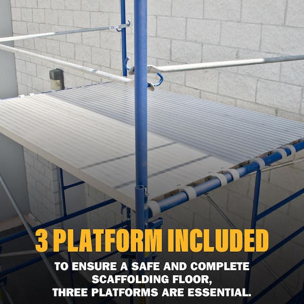 7 ft. L x 19 in. W Aluminum Exterior Scaffolding Platform, 3-Pack Work Platform and Scaffold Plank