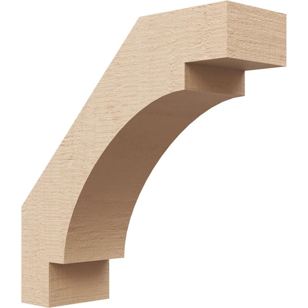 Ekena Millwork 3 in. x 10 in. x 10 in. Merced Rough Cedar Woodgrain Timberthane Polyurethane Knee Brace, Primed