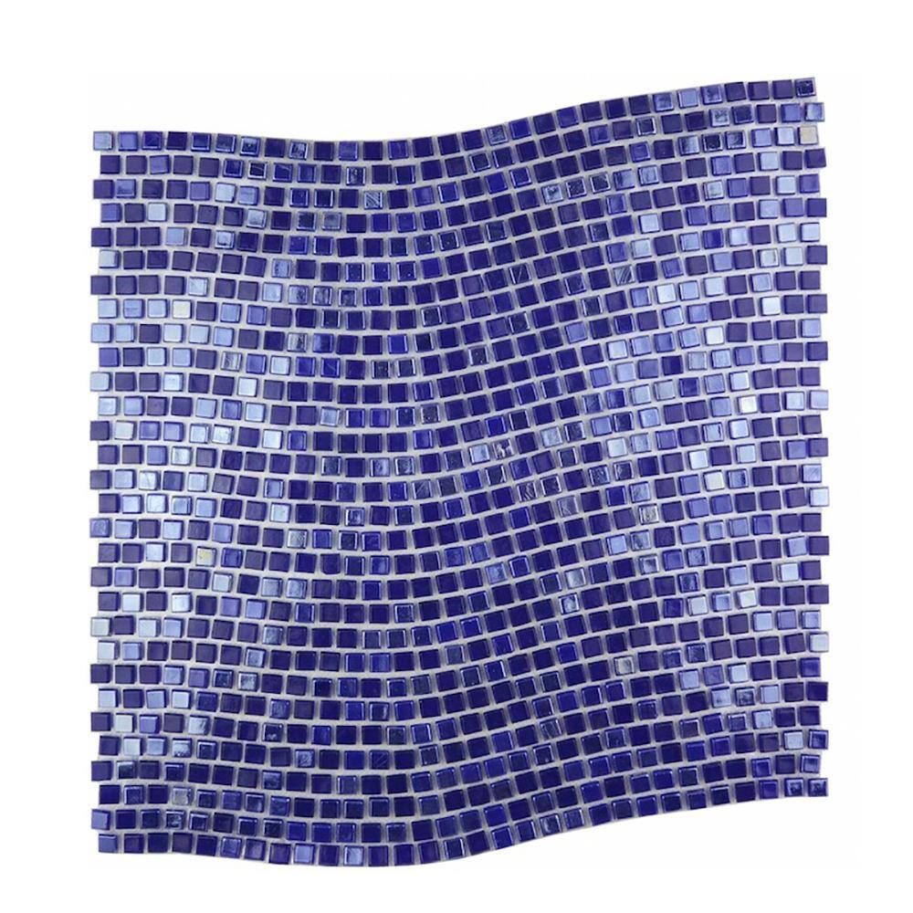 Galaxy Iridescent Blue 12 in. x 12 in. Wavy Square Glass Wall Pool Floor Mosaic Tile (13 sq.ft./Case) price history on PriceWatchPro