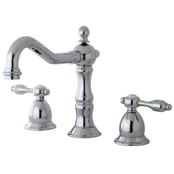 Kingston Brass Tudor 8 in. Widespread 2-Handle Bathroom Faucet in Polished Chrome