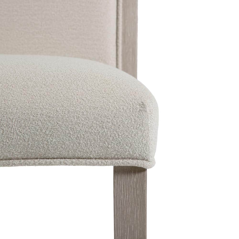Natural Beige Upholstered Wood Side Chair Set
