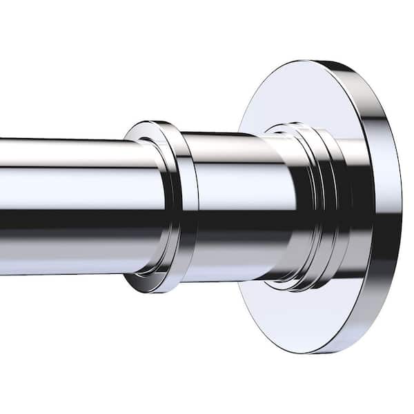 72 in. Never Rust Sturdy Stainless Steel Adjustable Shower Curtain Rod in Chrome, No Drill Curtain Rods