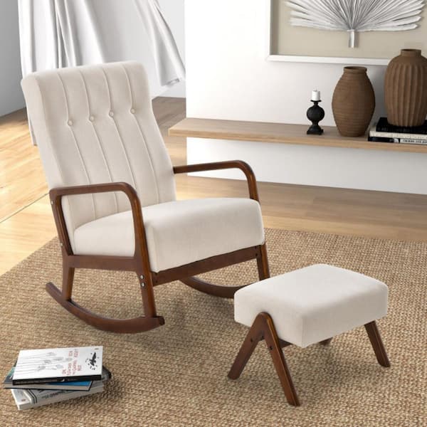 GVODE Modern Upholstered Accent Chair with Rubber Wood Legs