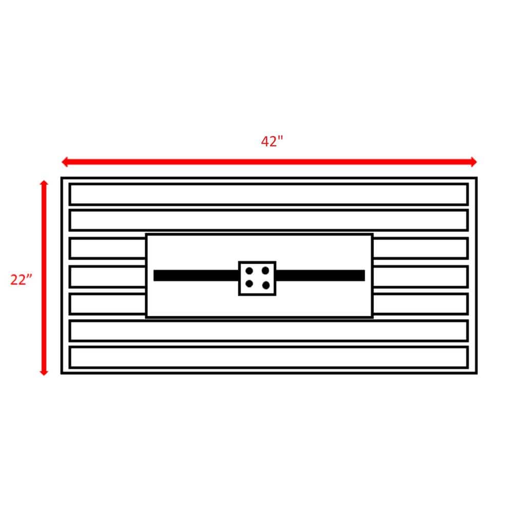 42" Black Steel Rectangular Gas Fire Pit Table