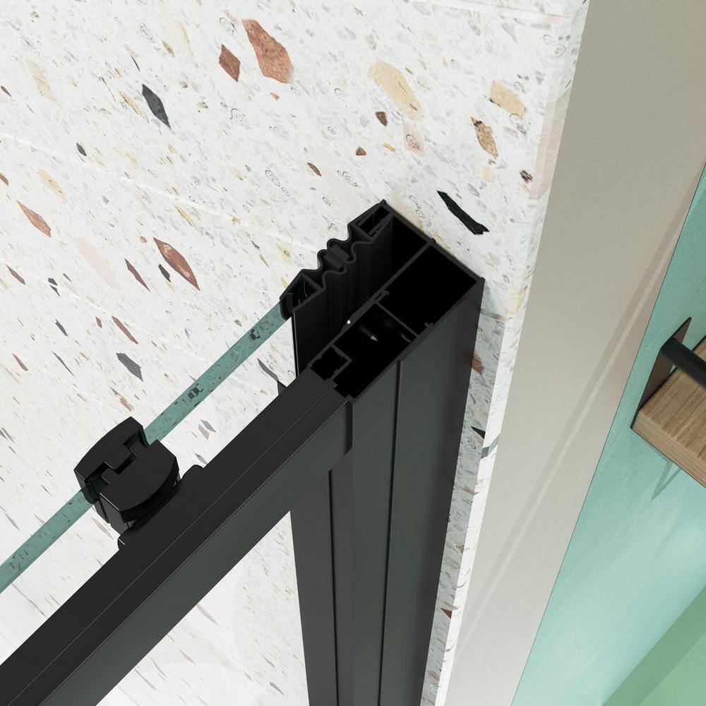 60" Matte Black Sliding Shower Door with Tempered Glass
