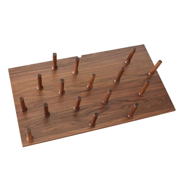 Large 39 in. x 21 in. Wood Peg Board System with (16-Pegs)