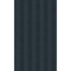 Navy Simple Geometric Striped Print Non-Woven Non-Pasted Textured Wallpaper 57 Sq. Ft.