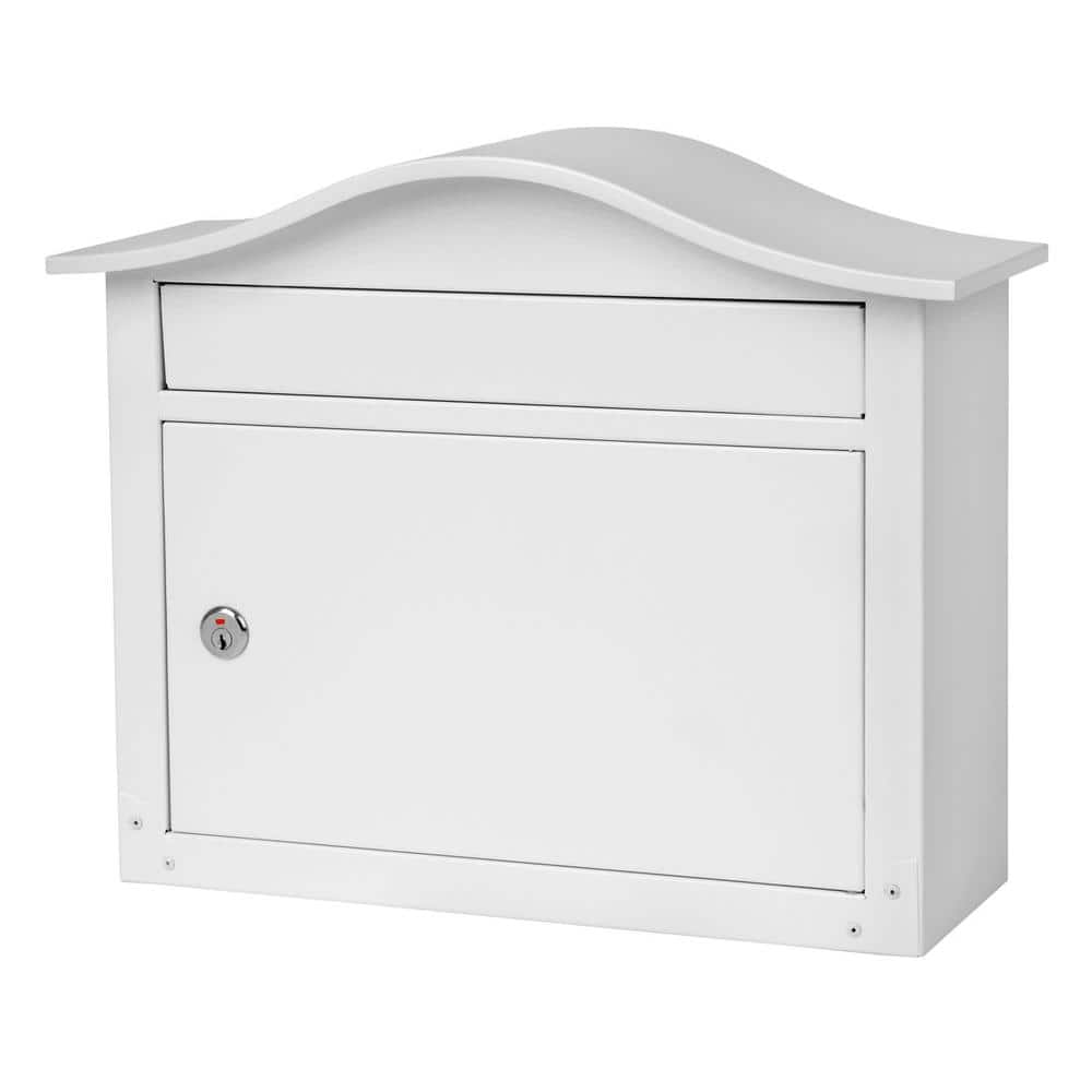 UPC 832794003086 product image for Saratoga White, Medium, Steel, Locking Wall Mount Mailbox | upcitemdb.com