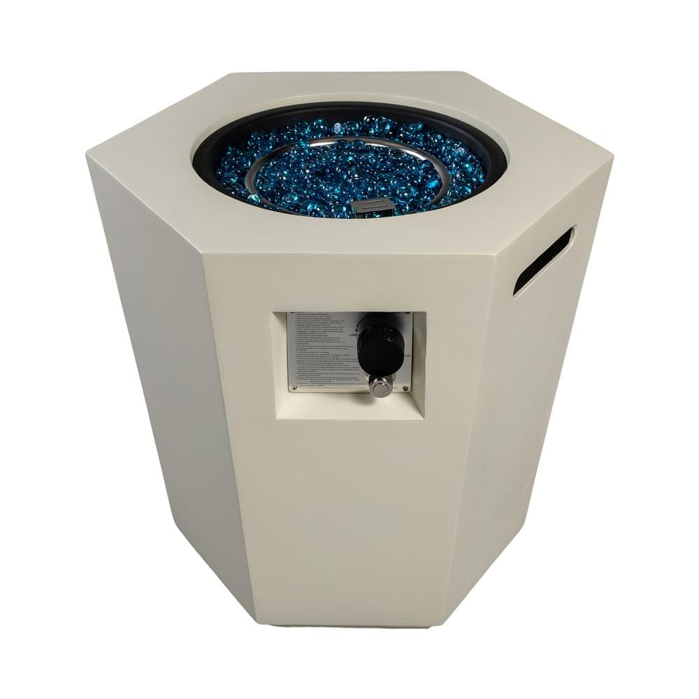24 in. Outdoor Cream Magnesium Oxide Hexagonal Fire Pit Table price history on PriceWatchPro