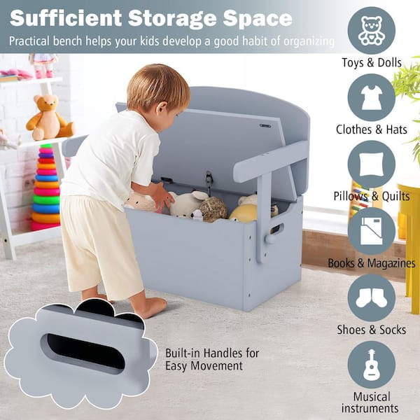 Qaba Childrens Toy Storage & Bin Organizer with 3 Separate