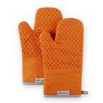 orange oven mitts