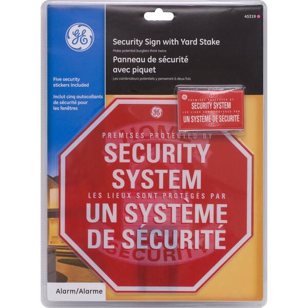 GE Security Yard Stake Sign with Security Window Stickers