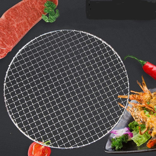 YIYIBYUS 15.94 in. Round Barbecue Grill Net Racks Stainless Steel