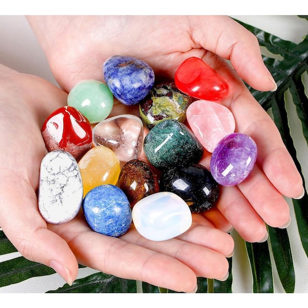 N/A 15 Piece Natural Polished Quartz Crystal Set Multicolor