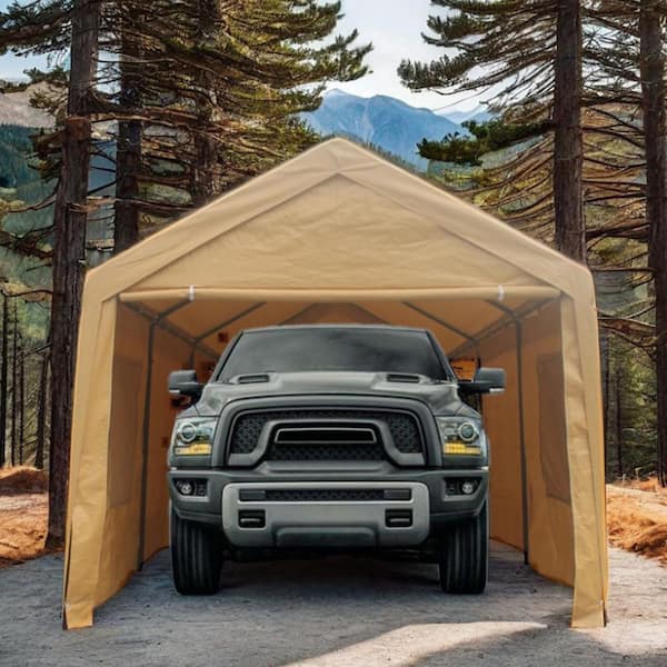 12 ft. x 20 ft. Heavy Duty Outdoor Car Canopy Carport Portable Garage Sand