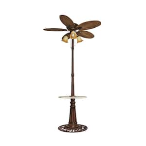 52 in. Smart Outdoor Brown Classic 3-In-1 Ceiling Fan with Table and 3-Lights
