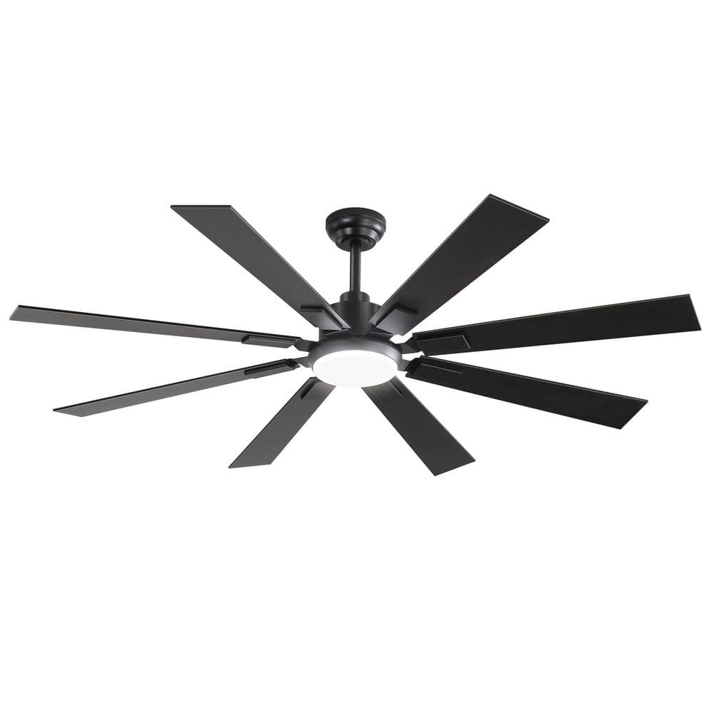 62 in. Indoor/Outdoor Industrial Matte Black Black Downrod Mount Standard Ceiling Fan with Lights, Remote Control price history on PriceWatchPro