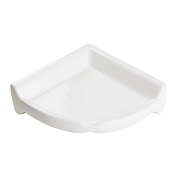 Bath Accessories White 8 in. x 8 in. Ceramic Wall Mounted Corner Shelf