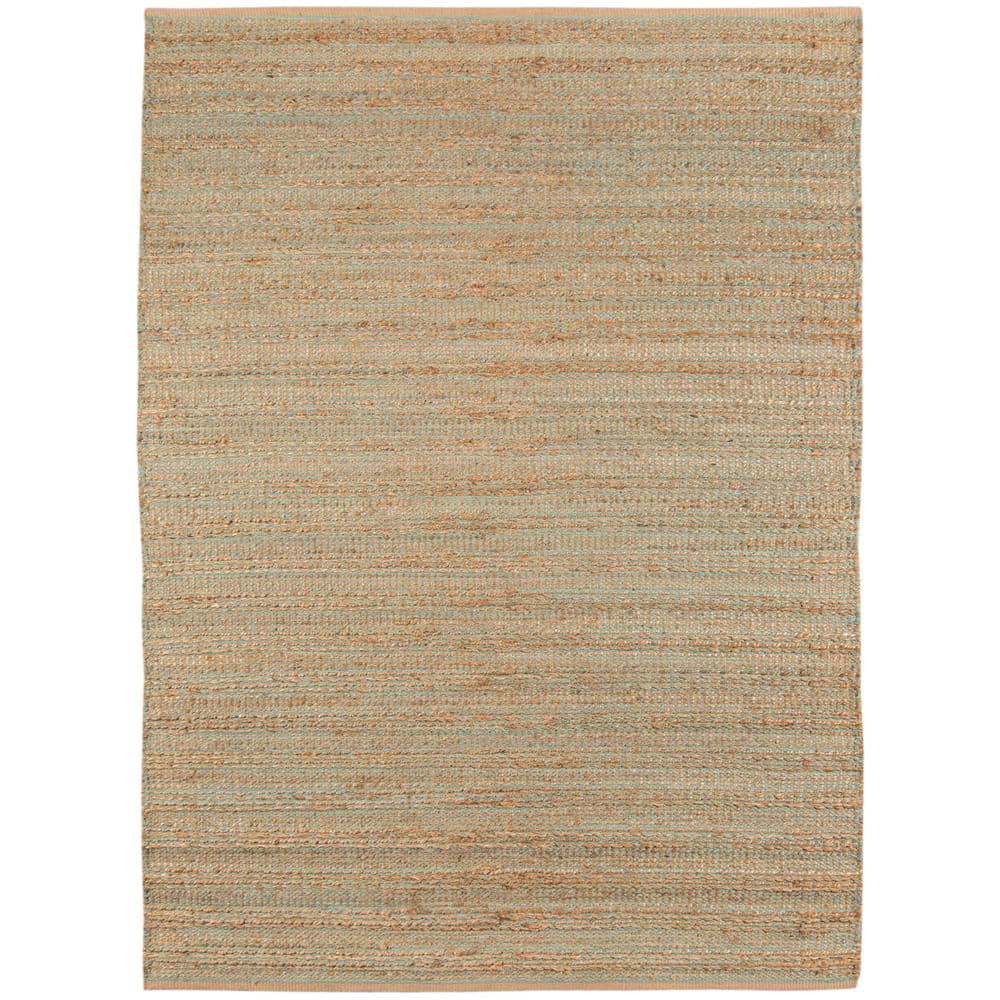 Hand-Woven Aqua Wool 8' x 10' Reversible Area Rug