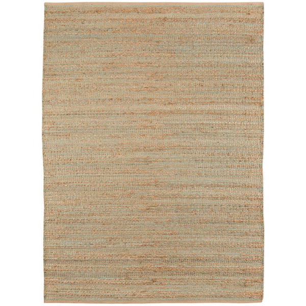 NATURALS 8 x 10 Aqua Striped Pattern Area Rug for High Traffic Living Room Dining Room Bedroom