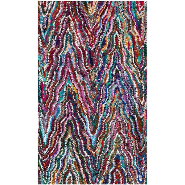 SAFAVIEH Nantucket Multi 2 ft. x 4 ft. Abstract Stripes Area Rug