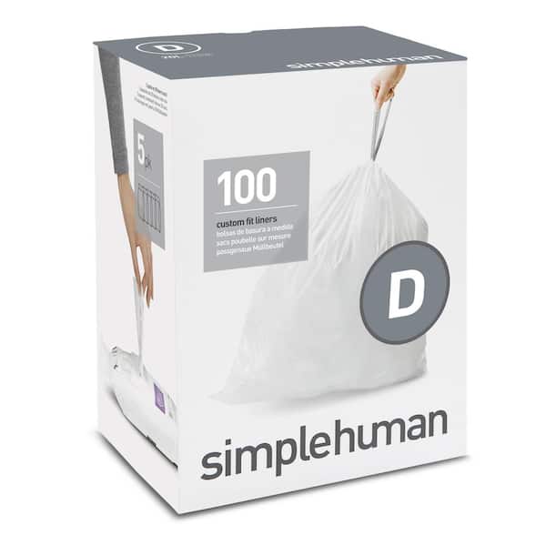 simplehuman 5.3 Gal. White Code D Liners (100-Count)