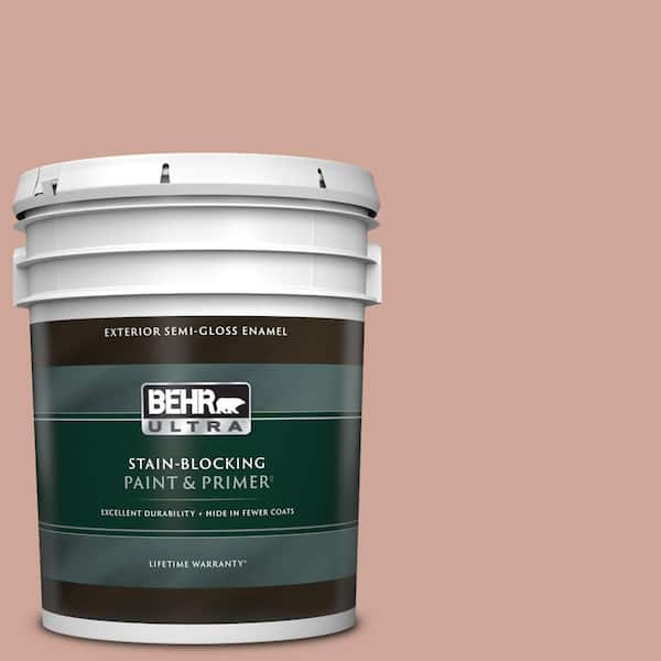 BEHR ULTRA 5 gal. #PPU2-08 Pink Ginger Semi-Gloss Enamel Exterior Paint & Primer