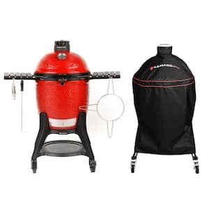 Classic Joe III 18 in. Charcoal Grill in Blaze Red Plus Cover Bundle