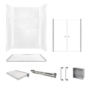Accessible 60 in. L x 36 in. x 96 in. Alcove Shower Stall/Kit with End Drain in Prodigy White Vertical