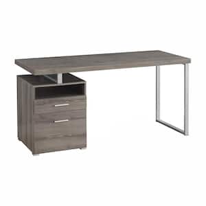 60 in. Dark Taupe with Filing Drawer Contemporary Computer Desk