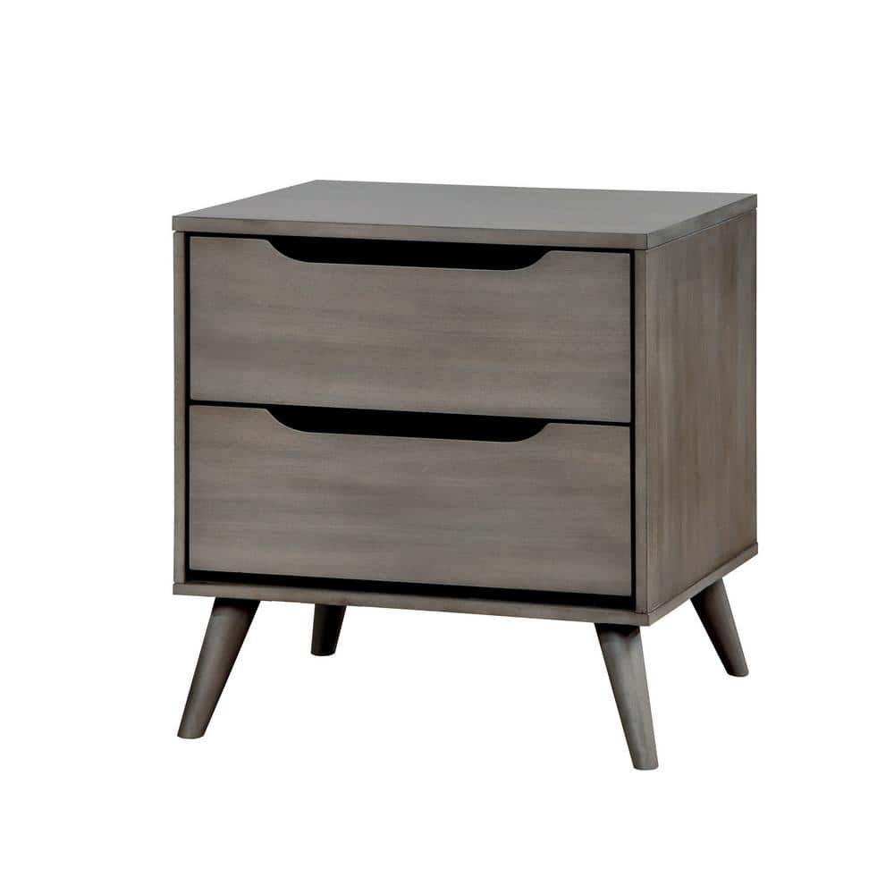 Lennart Gray Mid-Century Modern Style Nightstand