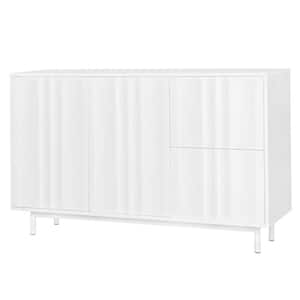 47.20 in. W x 15.70 in. D x 29.50 in. H White Linen Cabinet Storage Cabinet with 2-Doors and 2-Drawers