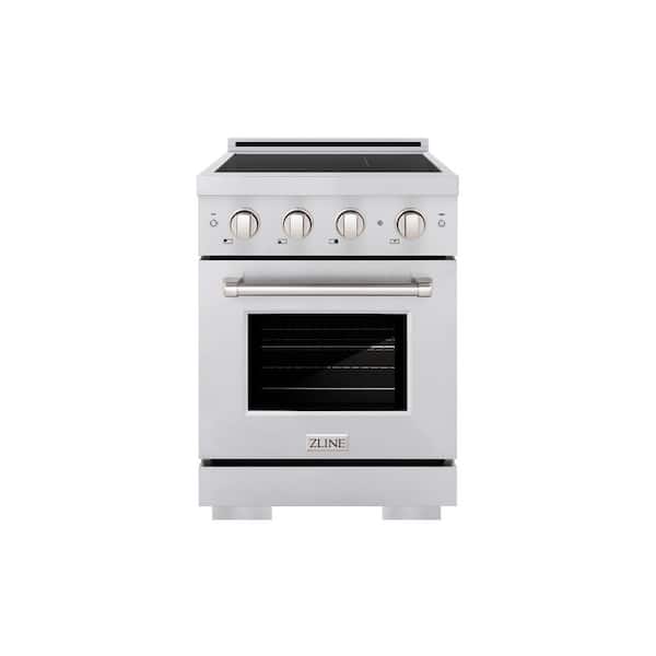 24 in. 3.2 cu. ft. Paramount Induction Range with 3 Element Cooktop and Electric Convection Oven in Stainless Steel