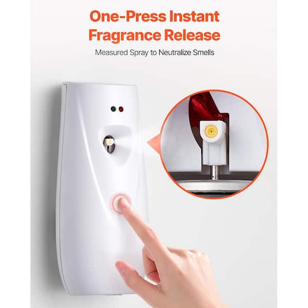 SKYSHALO Automatic Air Freshener Dispenser, 2-Pack, Wall Mounted, Battery Operated, Multiple Time Settings, White ZDKQQXJFPQBSOXDURV9-S0401
