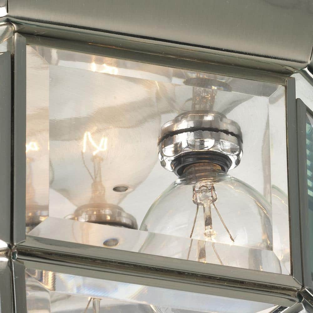 Brushed Nickel 4-Light Flush Mount with Beveled Glass