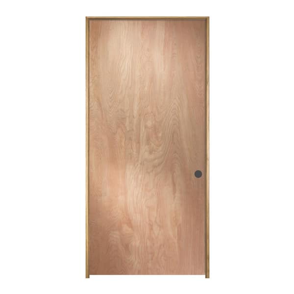 JELD-WEN 32 in. x 80 in. Birch Unfinished Left-Hand Flush Wood Single Prehung Interior Door