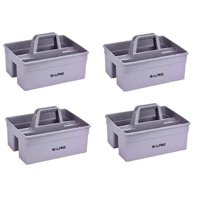 Gray Plastic Organizer Cleaning Caddy (4-Pack)