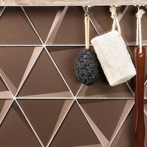 Wister Bronze 5.19 in. x 12.06 in. Polished Glass Mosaic Wall Tile (0.42 sq. ft. Per Sheet)