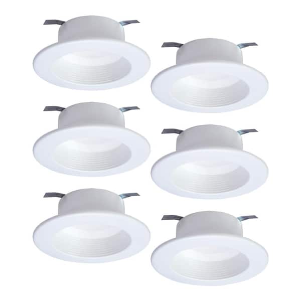HALO RL 4 in. Selectable CCT (2700K-5000K) Integrated LED White Retrofit Recessed Ceiling Light Trim (6-Packs)