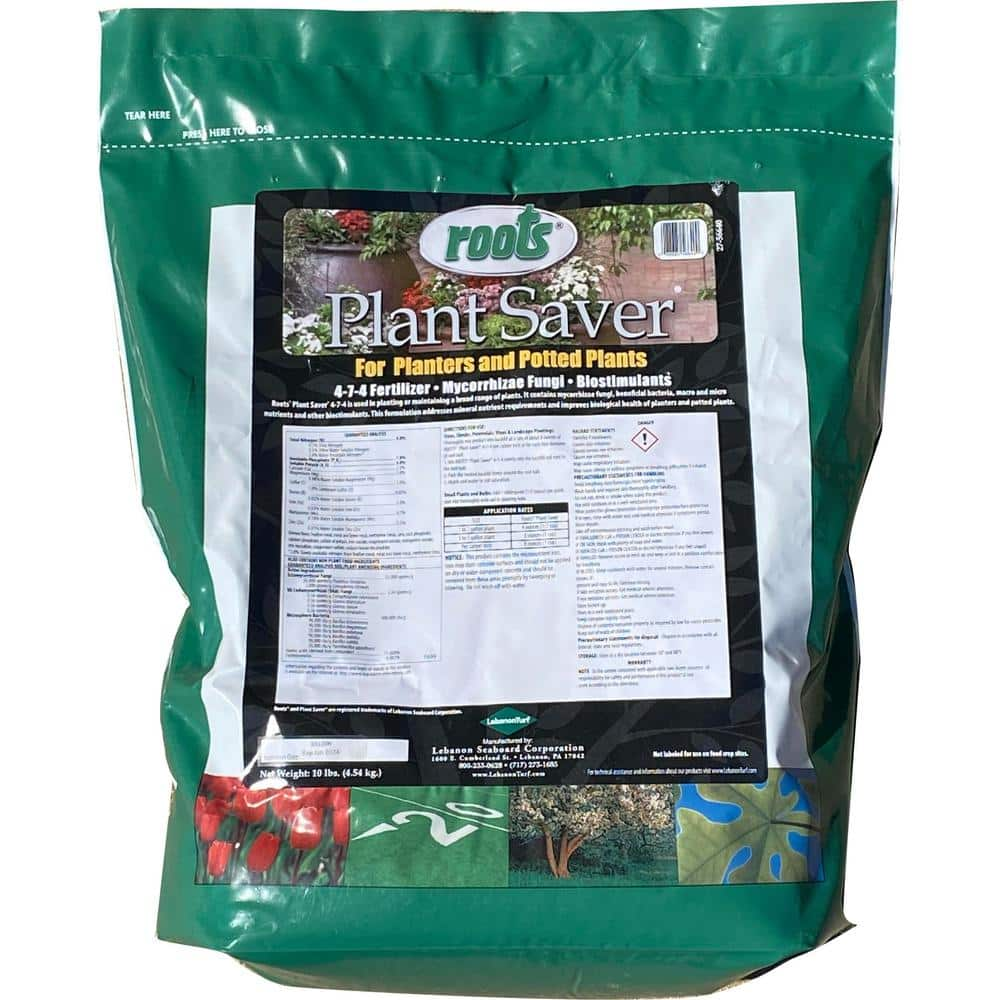 Roots 10 lbs. Plant Saver Fertilizer for Planters and Potted Plants 4-7 ...