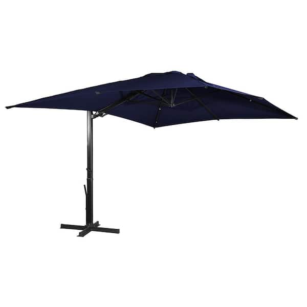 Boyel Living 10x13 ft. 360° Rotation Square Outdoor Cantilever Patio Umbrella in Navy Blue